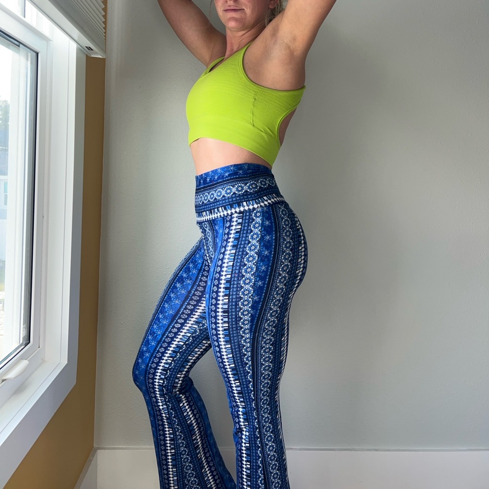 Shosho Blue Patterned Women's Pants